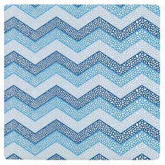 Seamless Pattern Of Cute Summer Blue Line Zigzag Uv Print Square Tile Coaster  by Grandong