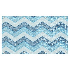 Seamless Pattern Of Cute Summer Blue Line Zigzag Banner And Sign 7  X 4  by Grandong