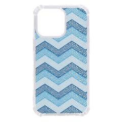 Seamless Pattern Of Cute Summer Blue Line Zigzag Iphone 13 Pro Tpu Uv Print Case