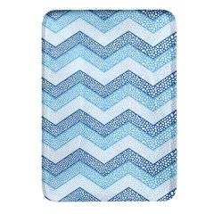 Seamless Pattern Of Cute Summer Blue Line Zigzag Rectangular Glass Fridge Magnet (4 Pack) by Grandong