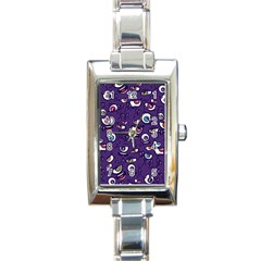 Eye Artwork Decor Eyes Pattern Purple Form Backgrounds Illustration Rectangle Italian Charm Watch