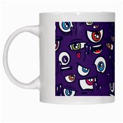 Eye Artwork Decor Eyes Pattern Purple Form Backgrounds Illustration White Mug by Grandong