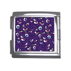 Eye Artwork Decor Eyes Pattern Purple Form Backgrounds Illustration Mega Link Italian Charm (18mm) by Grandong