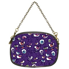 Eye Artwork Decor Eyes Pattern Purple Form Backgrounds Illustration Chain Purse (two Sides) by Grandong