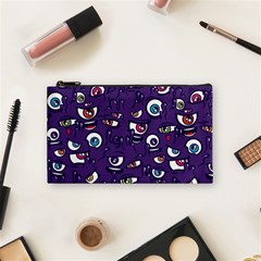 Eye Artwork Decor Eyes Pattern Purple Form Backgrounds Illustration Cosmetic Bag (small) by Grandong