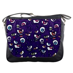 Eye Artwork Decor Eyes Pattern Purple Form Backgrounds Illustration Messenger Bag by Grandong