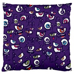 Eye Artwork Decor Eyes Pattern Purple Form Backgrounds Illustration Large Cushion Case (one Side) by Grandong