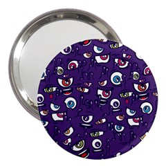 Eye Artwork Decor Eyes Pattern Purple Form Backgrounds Illustration 3  Handbag Mirrors by Grandong