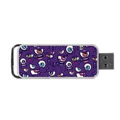 Eye Artwork Decor Eyes Pattern Purple Form Backgrounds Illustration Portable Usb Flash (two Sides) by Grandong