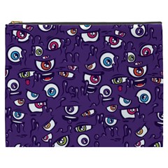 Eye Artwork Decor Eyes Pattern Purple Form Backgrounds Illustration Cosmetic Bag (xxxl) by Grandong