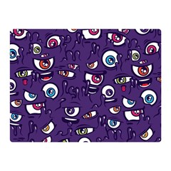 Eye Artwork Decor Eyes Pattern Purple Form Backgrounds Illustration Two Sides Premium Plush Fleece Blanket (mini) by Grandong