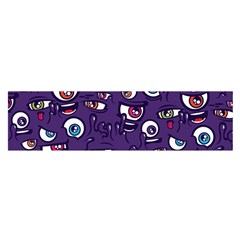 Eye Artwork Decor Eyes Pattern Purple Form Backgrounds Illustration Oblong Satin Scarf (16  X 60 ) by Grandong