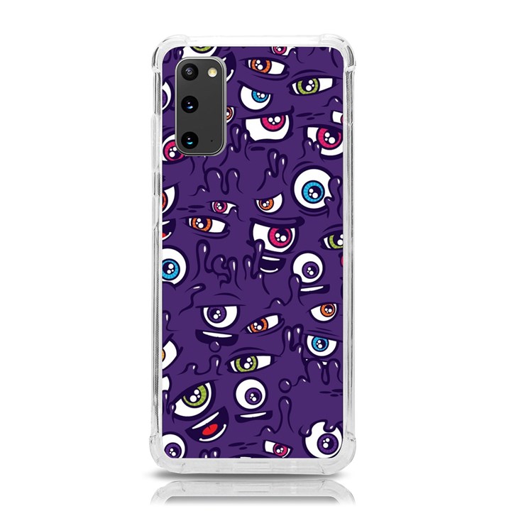 Eye Artwork Decor Eyes Pattern Purple Form Backgrounds Illustration Samsung Galaxy S20 6.2 Inch TPU UV Case