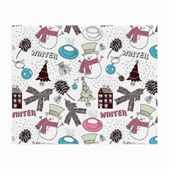 Christmas Themed Collage Winter House New Year Small Glasses Cloth by Grandong