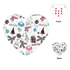 Christmas Themed Collage Winter House New Year Playing Cards Single Design (heart) by Grandong