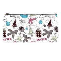 Christmas Themed Collage Winter House New Year Pencil Case by Grandong