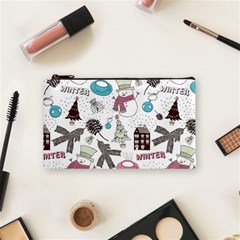 Christmas Themed Collage Winter House New Year Cosmetic Bag (small) by Grandong