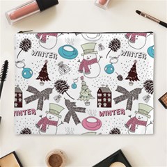 Christmas Themed Collage Winter House New Year Cosmetic Bag (xl) by Grandong