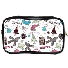 Christmas Themed Collage Winter House New Year Toiletries Bag (two Sides) by Grandong