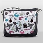 Christmas Themed Collage Winter House New Year Messenger Bag Front