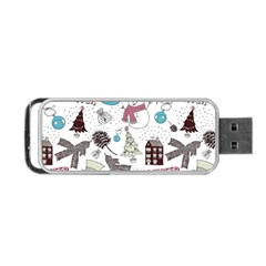 Christmas Themed Collage Winter House New Year Portable Usb Flash (one Side)