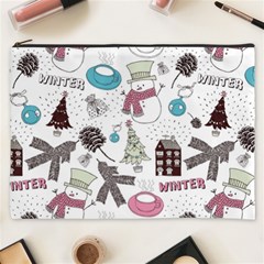 Christmas Themed Collage Winter House New Year Cosmetic Bag (xxxl) by Grandong