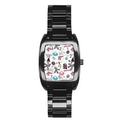 Christmas Themed Collage Winter House New Year Stainless Steel Barrel Watch by Grandong