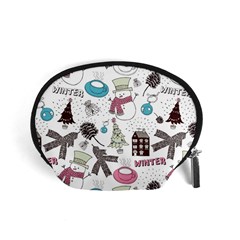 Christmas Themed Collage Winter House New Year Accessory Pouch (small) by Grandong