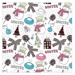 Christmas Themed Collage Winter House New Year Square Satin Scarf (36  X 36 ) by Grandong