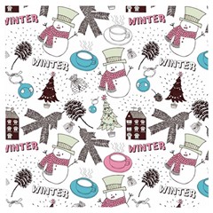 Christmas Themed Collage Winter House New Year Wooden Puzzle Square by Grandong