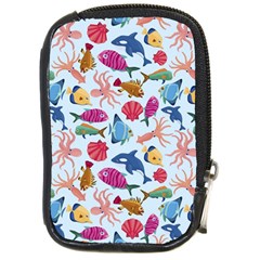 Sea Creature Themed Artwork Underwater Background Pictures Compact Camera Leather Case by Grandong