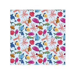 Sea Creature Themed Artwork Underwater Background Pictures Square Satin Scarf (30  X 30 ) by Grandong