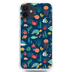 Variety Of Fish Illustration Turtle Jellyfish Art Texture Iphone 12/12 Pro Tpu Uv Print Case by Grandong