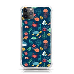 Variety Of Fish Illustration Turtle Jellyfish Art Texture Iphone 11 Pro Max 6 5 Inch Tpu Uv Print Case by Grandong