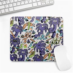 Purple Orange Green Blue Cartoon Large Mousepad by Grandong