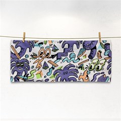 Purple Orange Green Blue Cartoon Hand Towel by Grandong