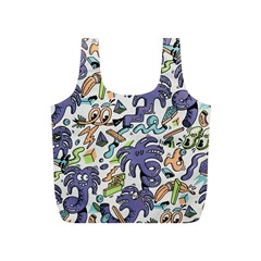 Purple Orange Green Blue Cartoon Full Print Recycle Bag (s) by Grandong