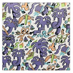 Purple Orange Green Blue Cartoon Square Satin Scarf (36  X 36 ) by Grandong