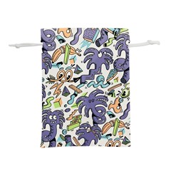 Purple Orange Green Blue Cartoon Lightweight Drawstring Pouch (l) by Grandong