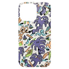 Purple Orange Green Blue Cartoon Iphone 14 Pro Max Black Uv Print Case