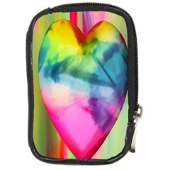 Heart Design Compact Camera Leather Case