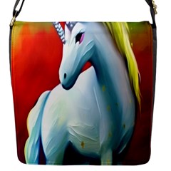 Unicorn Design Flap Closure Messenger Bag (s) by Trending