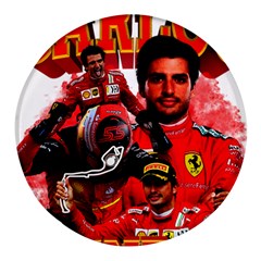 Carlos Sainz Round Glass Fridge Magnet (4 Pack)