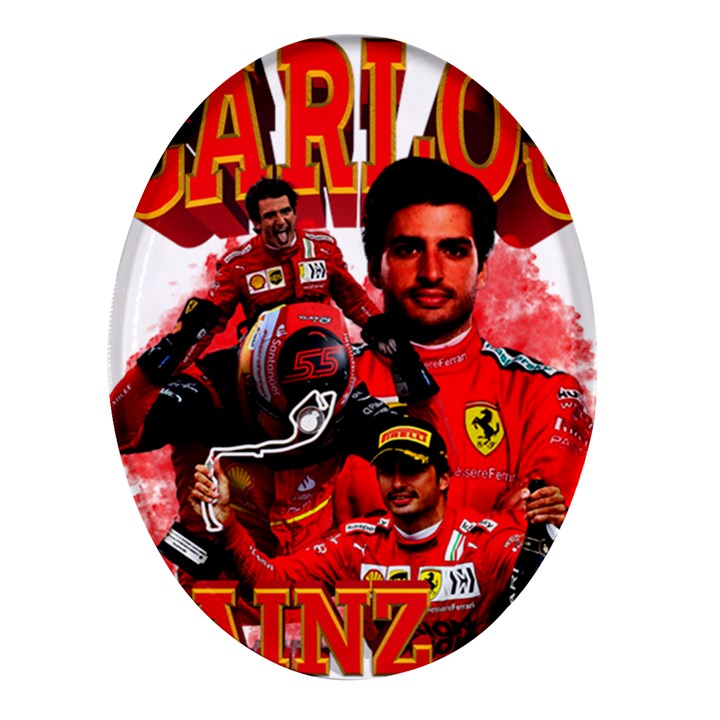 Carlos Sainz Oval Glass Fridge Magnet (4 pack)