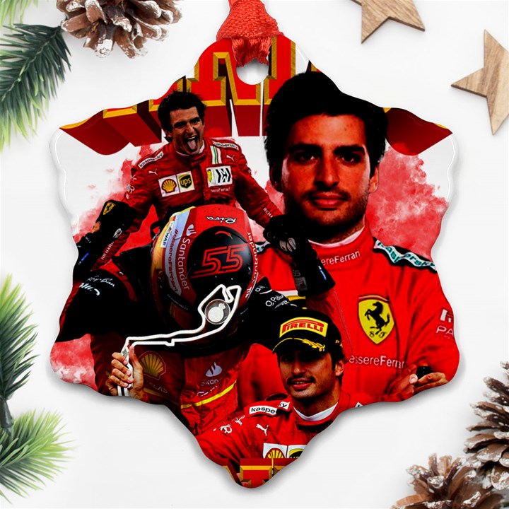 Carlos Sainz Snowflake Ornament (Two Sides)