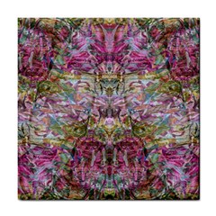 Trama Blend Tile Coaster by kaleidomarblingart