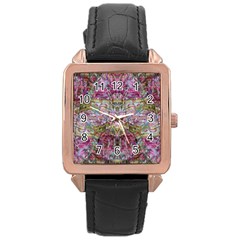 Trama Blend Rose Gold Leather Watch  by kaleidomarblingart