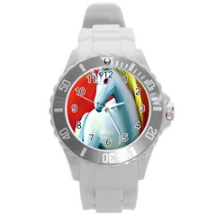 Unicorn Design Round Plastic Sport Watch (l) by Trending