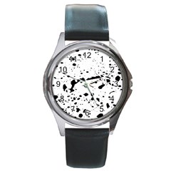 Monochrome Mirage  Round Metal Watch by dflcprintsclothing