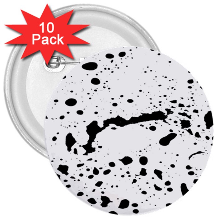 Monochrome Mirage  3  Buttons (10 pack) 